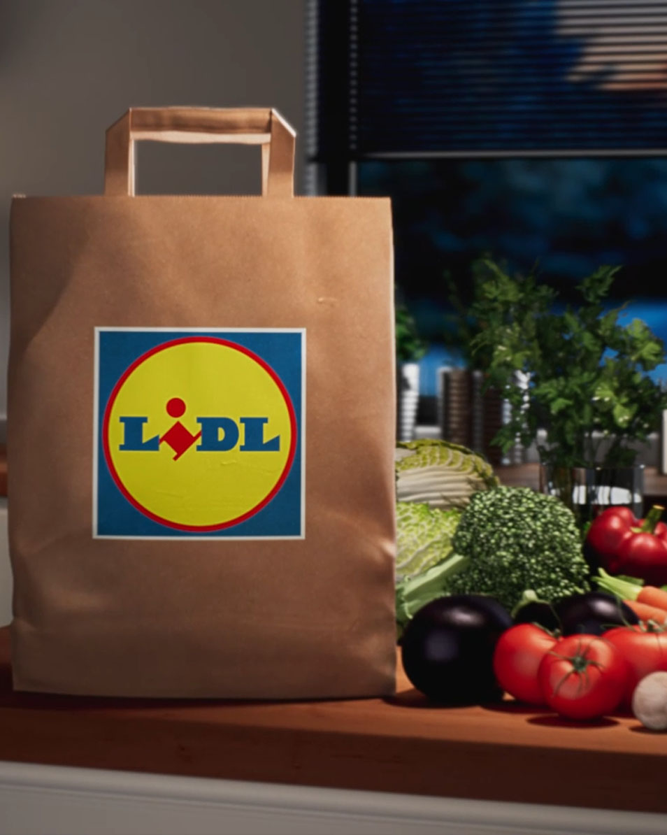 Lidl-påse med grönsaker.